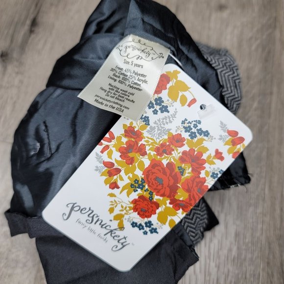 Persnickety NWT Kingsley chevron vest boy girl size 5 years fancy grey button - Picture 5 of 5